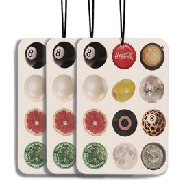 Vintage Lucky 8 Ball Car Air Freshener Trendy Retro Funky Disco Ball Car Accessories Hanging 3Pcs, Funky Aesthetic Cars Scents Mirror Decor Cheetah Print 8 Balls Cars Gifts for Women Girls(Real)