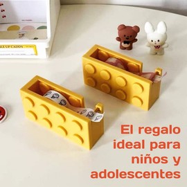 Dispenser Tape in Block Shape | Funny | Ideal Gift for Boys / Girls and Teenagers | 4 Colours Available | Desk Roll Holder (Red) (Green)