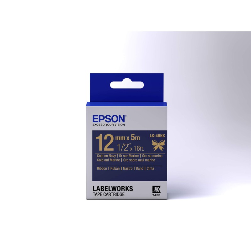 Epson LK-4HKK - Label-Making Tapes (Gold on Navy, Satin, Epson,