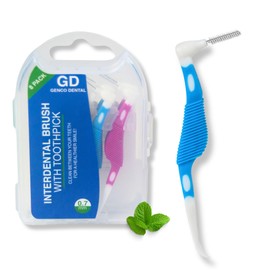 Genco Dental Interdental Brushes - Dental Tools for Effective Plaque and Tartar Removal, Dental Picks for Braces, Teeth Cleaning, and Flossing, Dental Floss Picks (.0.7 mm, 8)