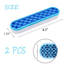 TANG SONG 2 PCS Silicone Make up Brush Holder Cosmetic Storage Box Desktop Organizers (Blue)