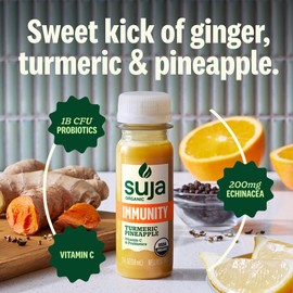Suja Organic Immunity Defense Shot (10 Pack) with Turmeric and Ginger | Immunity Boost & Support | Functional Shots | Cold-Pressed Juice with Live Probiotics | Plant-Based & Gluten-Free (10 Pack)