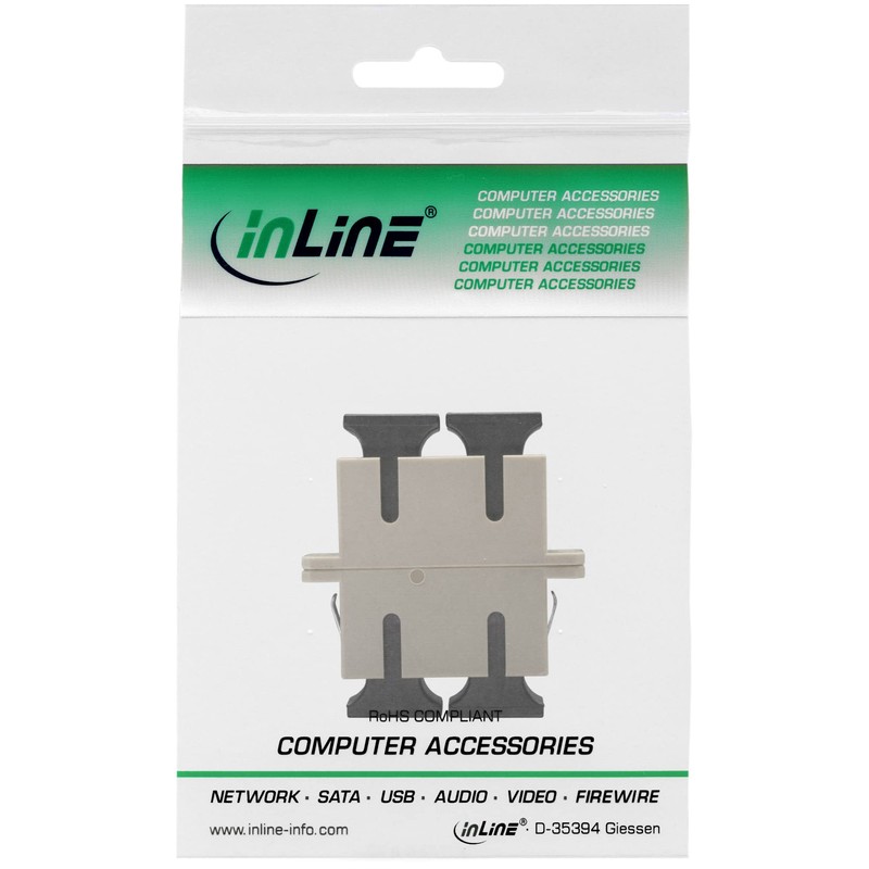 InLine 89992A LWL Kupplung, Duplex SC/SC, multimode, beige, Keramik-Hülse, zum