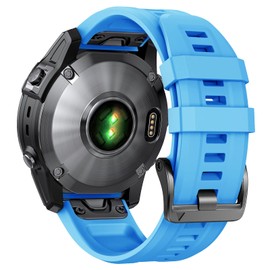 ANBEST Bracelet for Garmin Fenix 7 Pro/6 Pro/EPIX 2 bracelet, 22 mm quick fit replacement strap for Fenix 6/5/EPIX Pro 47 mm/Forerunner 955/965/945/935/Approach S62/Descent G1 bracelets, blue