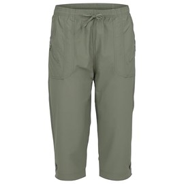 Malito - Damen Caprihose aus Baumwollmix - unifarbene Basic Freizeithose - bequem, sportlich & vielseitig - Kurze Hose für Sommer & Alltag C200 - (Oliv, XL)