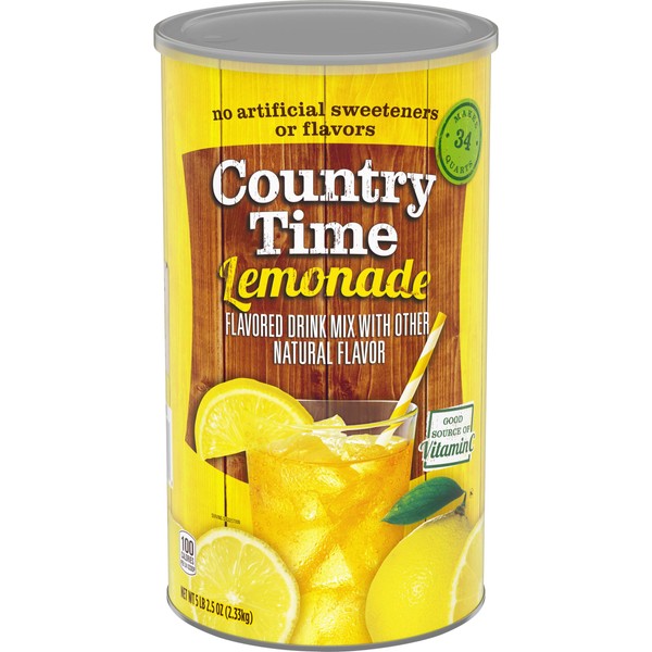 Country Time Lemonade Naturally Flavored Powdered Drink Mix 1 Count 82.5 oz Canister