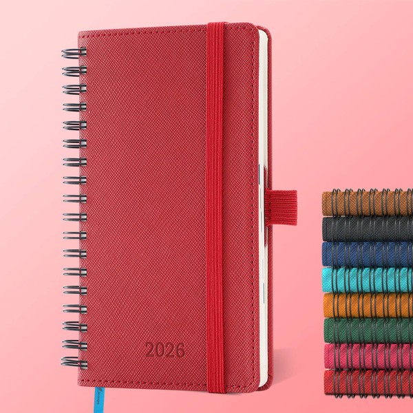 IN-LUXPRO Diary 2026 Planner: Spiral A6 Week to View (16.6x9.7