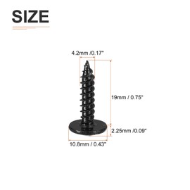 uxcell 50Pcs #8×3/4" Phillips Head Self Tapping Screws, Carbon Steel Flat Head High-Strength Quick Tapping Screws Wood Screw for Wood, Metal, Plastic, Black
