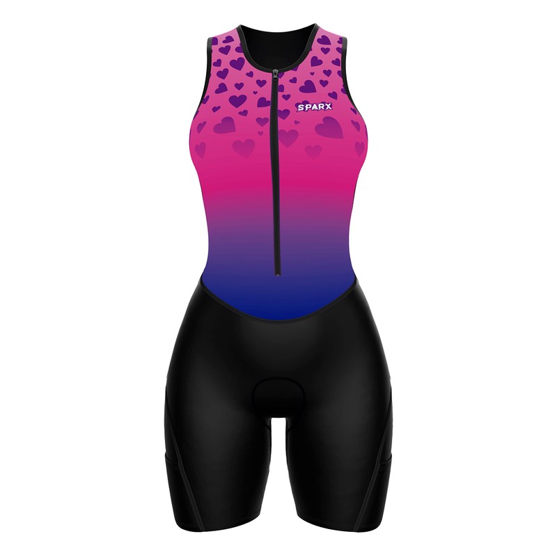 Sparx - Traje de triatlón para mujer (2XL, corazones)