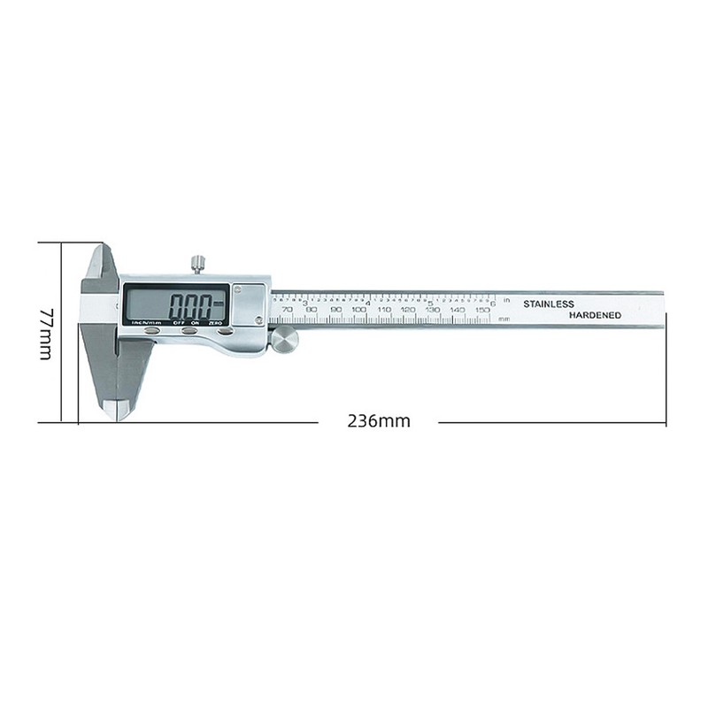 Electronic Digital Vernier Caliper Stainless Steel Measuring Tool 150mm Metric