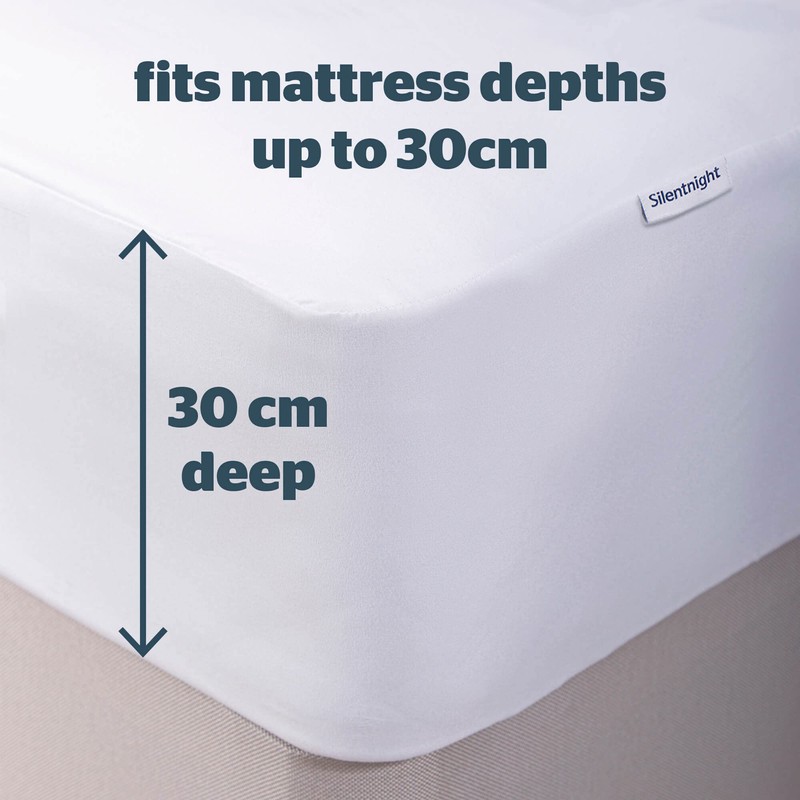 Silentnight Waterproof Mattress Protector – Deep 30cm Fitted Skirt and