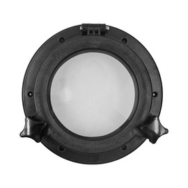 ZONADAH Boat Yacht Round Opening Portlight 215mm ABS Plastic Hatch Porthole Replacement Window Port Hole for Marine Boat Yacht RV Black