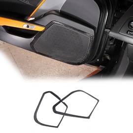 Car Side Door Speaker Trim Frame Compatible with C7 Stingray Corvette 2014-2019 Soft Carbon Fiber 2PCS Inner Door Trumpet Grille Panel Trim Sticker Accessories (Black Carbon)