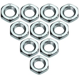 AERZETIX - C49456 - Set of 10 Nuts Low M12 Hexagonal Hexagonal 6 Sides - Locking Nuts with Metric Thread - Galvanised Steel