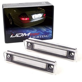 iJDMTOY OEM-Fit 3W Full LED License Plate Light Kit Compatible With Mercedes R129 SL-Class, S124 W124 E-Class, CAN-buss Error Free, Powered By 18-Piece Xenon White LED Diodes