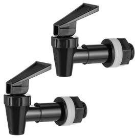 2PCS Replacement Cooler Faucet, Reusable Spigot Spout Water Beverage Lever Pour Dispenser Valve, Bpa-Free Replacement Cooler Faucet Water Bottle Jug, Reusable Waters Crock Tap Beverage Lever, Black