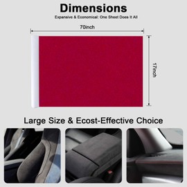 RadiantDecor Premium Burgundy Suede Fabric Wrap - 17x70 inch Suede Wrap for Car Interior - Self-Adhesive Microfiber and Synthetic Leather, Stretchable Interior Film for Car and Home Decor