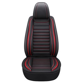 MINGBRON Seat Covers, Car Seat Covers Front Seats, Car Seat Cover, Car Seat Protector Waterproof, Car Seat Cushion Nappa Leather, BlackRed Seat Covers Carseat Cover Universal Fit for Most Cars