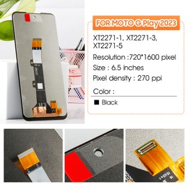Screen for Motorola Moto G Play 2023 Screen Replacement for Moto XT2271 LCD Screen XT2271-5,XT2271DL Touch Display Digitizer Assembly Repair Parts（Black）