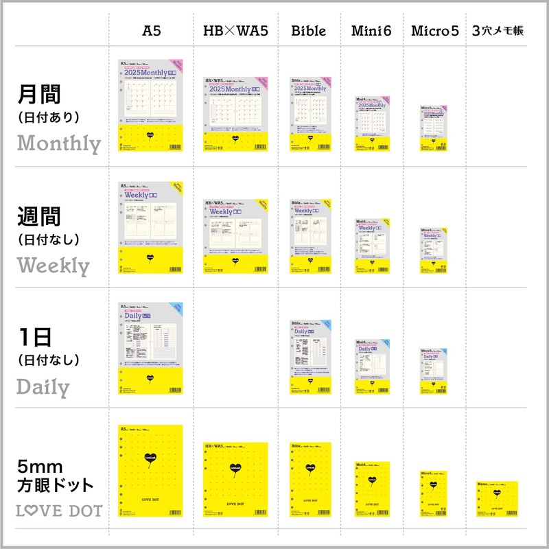Love Leaf SDBB003 Personal Organizer Refill, Bible, Weekly, Undated, 1