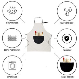 Eskvom Kids Art Apron for Painting, Adjustable Thick & Waterproof Kitchen Apron, Fit for Age 3-10 Years Boys and Girls