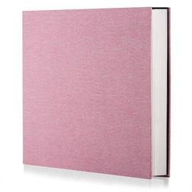 Álbum de fotos autoadhesivo para álbum de recortes de 4 x 6 fotos DIY álbum magnético de lino 30 páginas en blanco, gran regalo para familia, boda, cumpleaños, Navidad, aniversario (rosa)