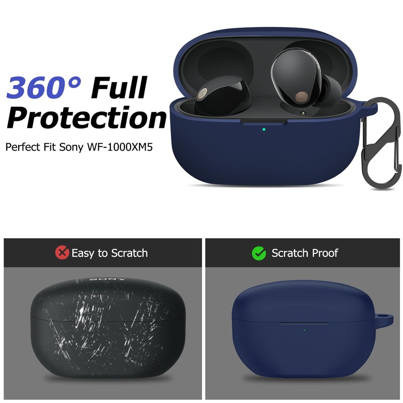 LDSXAY Compatible with Sony WF-1000XM5 Case Cover, Silicone Protective Skin