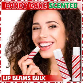 Siifert 125 Pcs Christmas Candy Flavor Lip Balms Peppermint Candy Party Favors Christmas Stocking Stuffers for Women Xmas Party Thank You Gifts Bulk Items for Employee Staff Coworkers Teacher Holiday