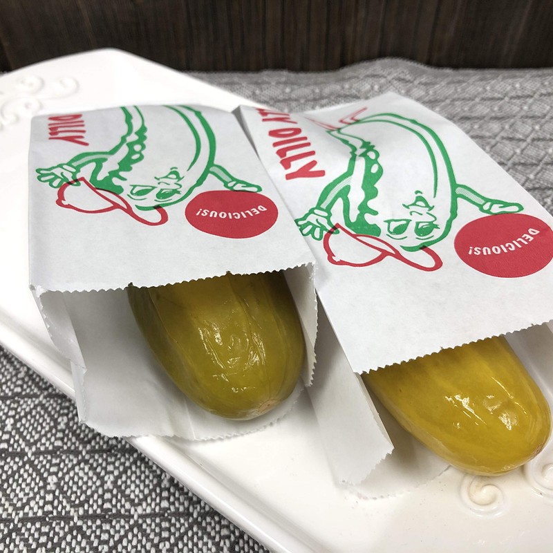 Paper Pickle Bags - Red Green White Disposable Pickle Sacks