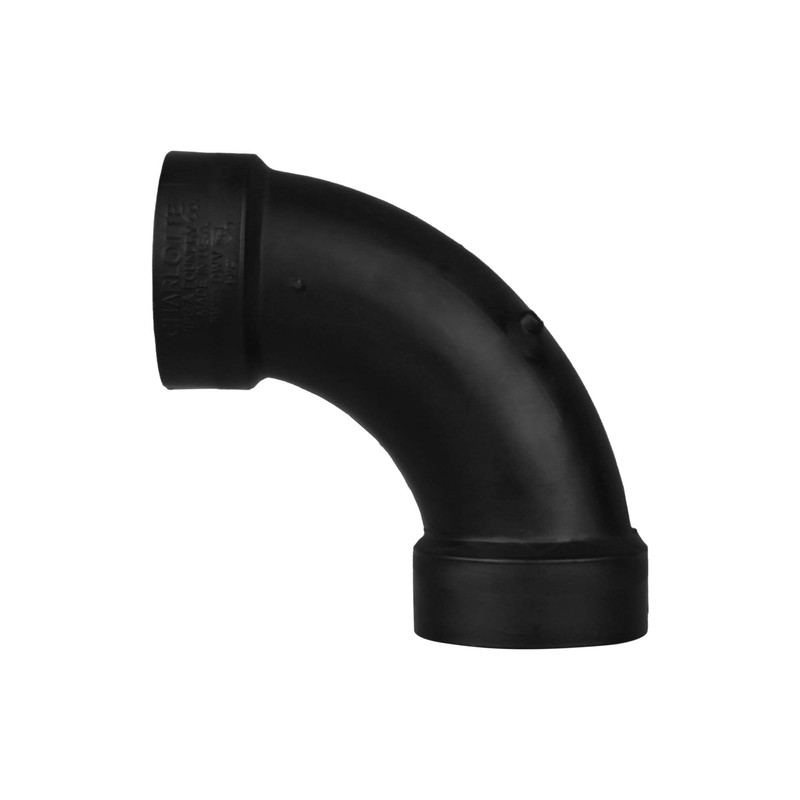 CHARLOTTE PIPE 1 1/2 DWV Long Sweep 1/4 Bend HUBXHUB
