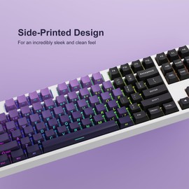 XVX Side Print Keycaps - Shine Through Keycaps, PBT Double Shot Custom Keycap Set, 136 Keys Gradient Purple Keycaps, OEM Profile Keyboard Keycaps for Cherry Gateron MX Switches Keyboard