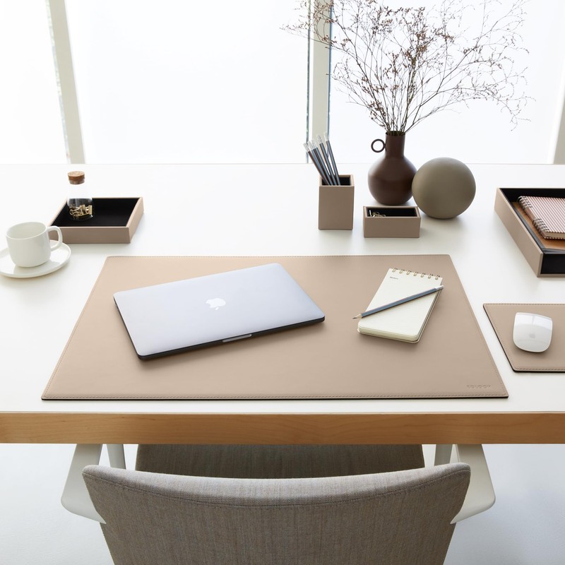 eglooh - Minerva - Empty Leather Dove Grey - Desk