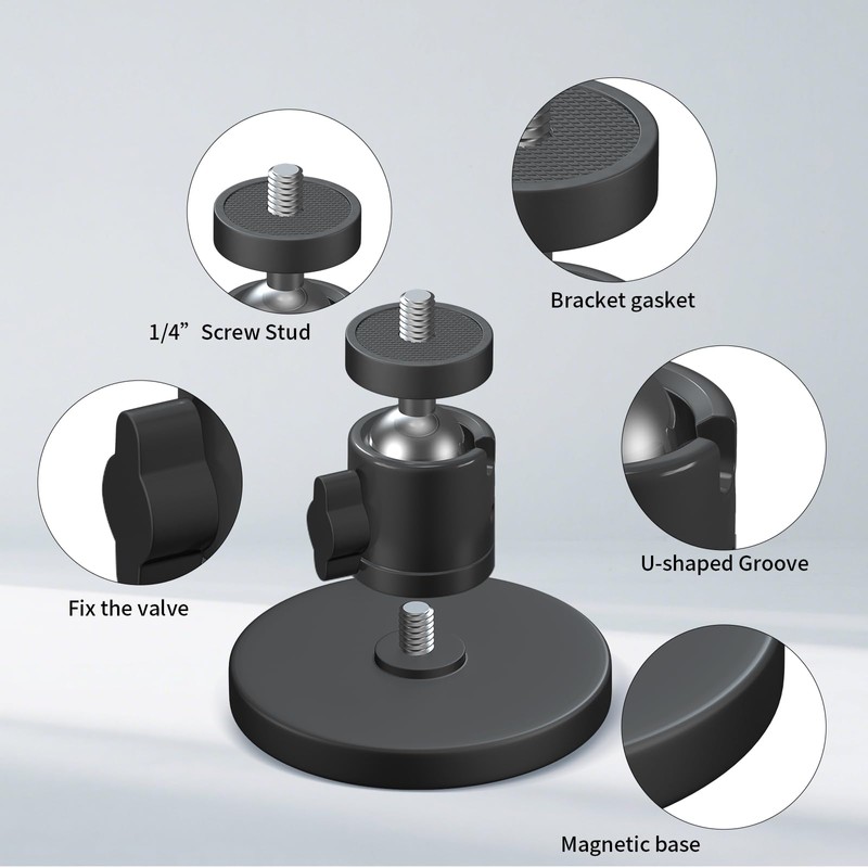 ZT-NET 24lb Magnetic Camera Mounting Base with Mini Ball Head,