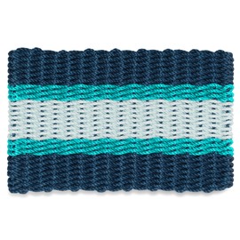 Wicked Good Doormats Outdoor Door Mat, The Original Lobster Rope Doormat, All Weather Mats, Woven Door Mat from Nautical Rope, Front Door Welcome Mats, (Navy, Teal, Seafoam, 18 x 30)