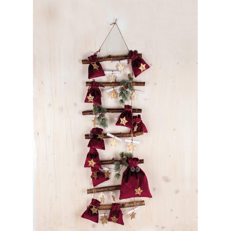 Rayher Decorative wooden ladder for hanging, natural