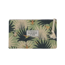 Vinsani Cotton Polyester Makeup Bag Cosmetic Pouch Portable Toiletry Bag Organizer Pencil Case for Travel School Office Festival Birthday - Nature Summer