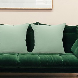 Betadistor Set of 2 Decorative Cotton Throw Pillow Covers Farmhouse Cushion Cover Soft Pillowcase for Couch Sofa Bed Living Room Home Decor,20×20 Inch,Light Sage Green, 519-0412