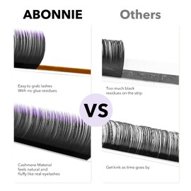 Colored Lash Extensions, 16 Rows Cashmere lash extensions, 0.07 D Curl Lash Extensions, 17-20mm Classic Lash Extensions, Single Lash Extensions for Professional(0.07-D-Black Ombre 17-20)