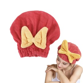 Shower Cap, Dry Cap, Towel Cap, Fluffy, Super Soft, Highly Absorbent, Quick Drying, Hair Turban, Bath Supplies, Travel, Hot Springs, Pool, Gym, Beach, Red