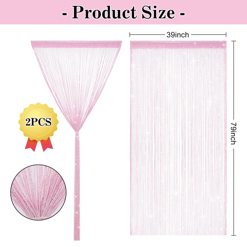 HADEEONG 2 Pack 39 x 79 Inch String Curtains for