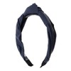 Leather Turban Knot Headband for Women and Girls - Navy