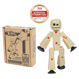 Zing StikBot Single Pack - Includes 1 StikBot - Collectible Action Figures and Accessories, Stop Motion Animation, Ages 4 and Up (Sand)