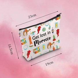 Morocco Travel Gift Get Lost in Morocco Makeup Zipper Pouch for Morocco Traveler Gift Welcome to Morocco Gift (Morocco bag)