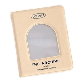 [Queen-b] Collecting Book Trading Card Cheki Collection File Idol Photo Photo Double-Sided Storage Case Korean Shikatsu Cute Clear 4.2 x 3.4 inches (10.9 x 8.7 cm) (Beige)