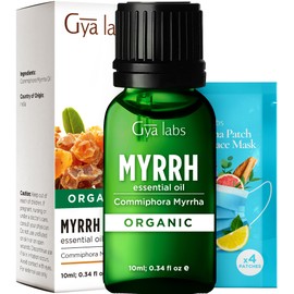 Gya Labs Organic Myrrh Essential Oil - 0.34 Fl Oz - for Skin, Hair, Diffuser, Aromatherapy, DIY Candle Making Scents