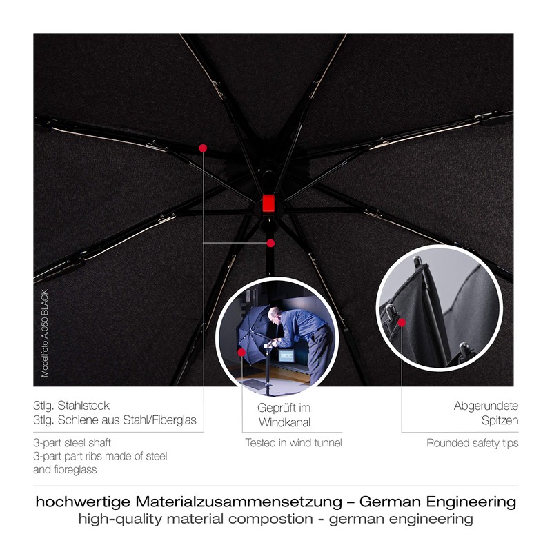 Knirps A.050 Pocket Umbrella Medium Manual, Blue, modern" or "classic