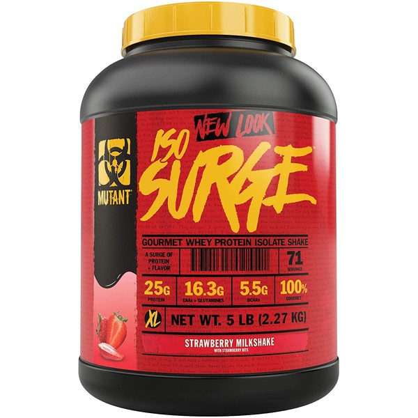 Mutant ISO Surge Whey Protein Powder Acts FAST to Help Recover, Build Muscle, Bulk and Strength, Uses Only High Quality Ingredients, 5 lb - Strawberry Milkshake