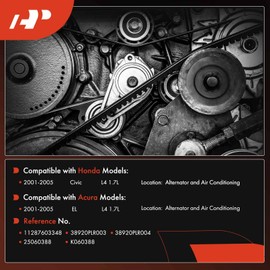 A-Premium Engine Serpentine Drive Belt Compatible with Dodge, Chrysler, Chevy, Plymouth, Workhorse & GMC Cars - Grand Caravan, Town & Country, Astro, G10, GP3500, G1500, G2500, Voyager, Safari & More