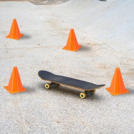 Relaxdays Pylons Set of 20 Slalom Hats for Kids Football Training Marker Cones 18 cm Dog Sports Orange