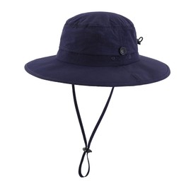 Home Prefer UPF50+ Kids Toddler Boys Sun Hat Wide Brim Fishing Hat Portable Sun Protection Hat Safari Play Bucket Hat Navy Blue 2-4T